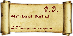 Várkonyi Dominik névjegykártya