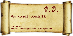 Várkonyi Dominik névjegykártya